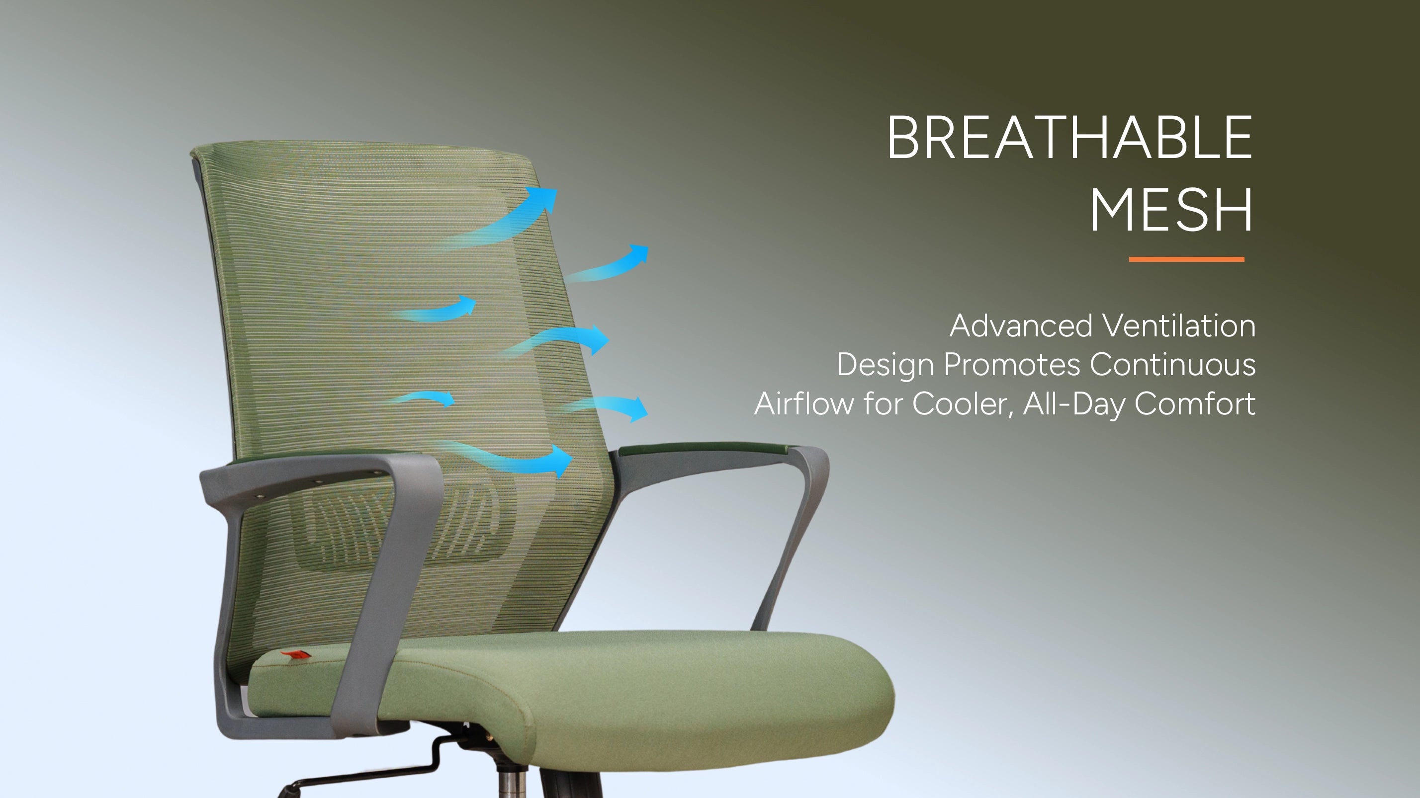 Breathable mesh — advanced ventilation design promotes continuous airflow for cooler, all-day comfort